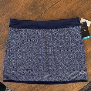 PGA Tour Skort XL NWT Navy Geometric Golf Skirt Dryflux Stretch Athletic